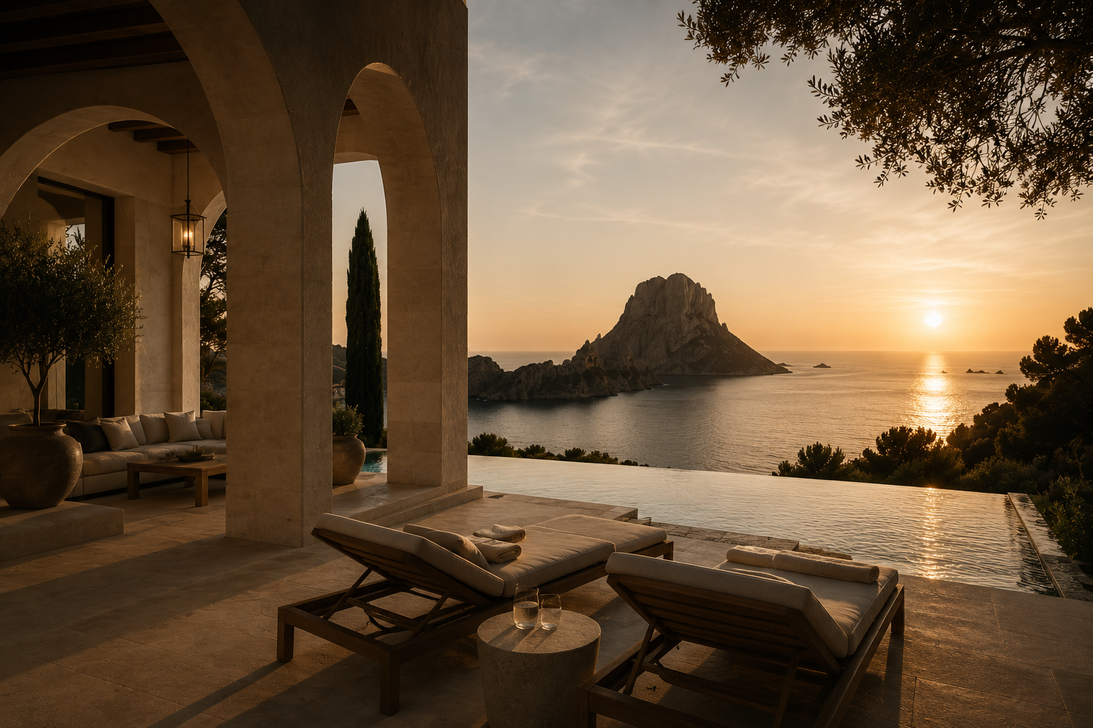 Luxury real estate villa with sea view in Ibiza